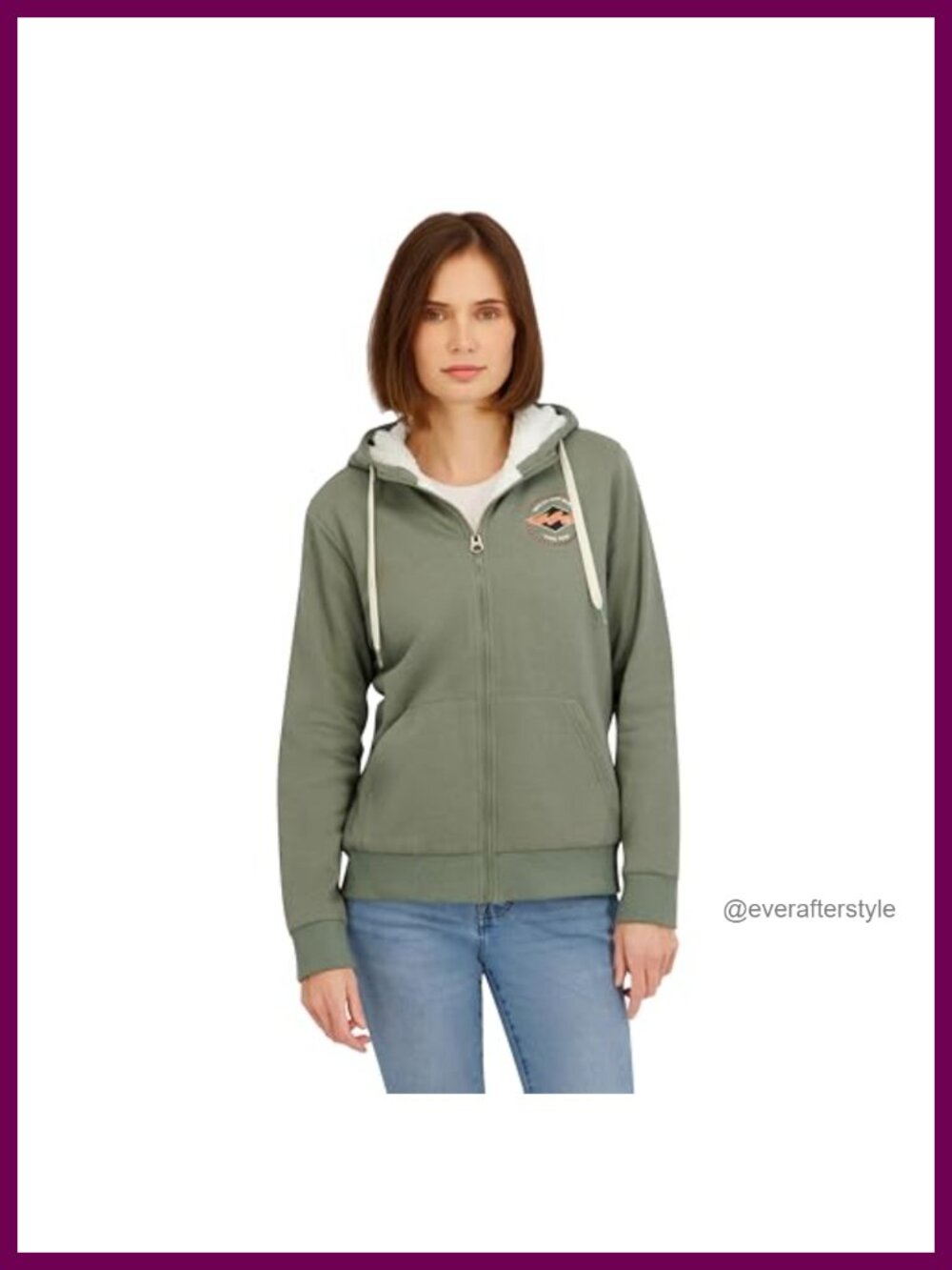 Full Zip Sherpa Lined Hoodie Jacket Fleece Outdoor